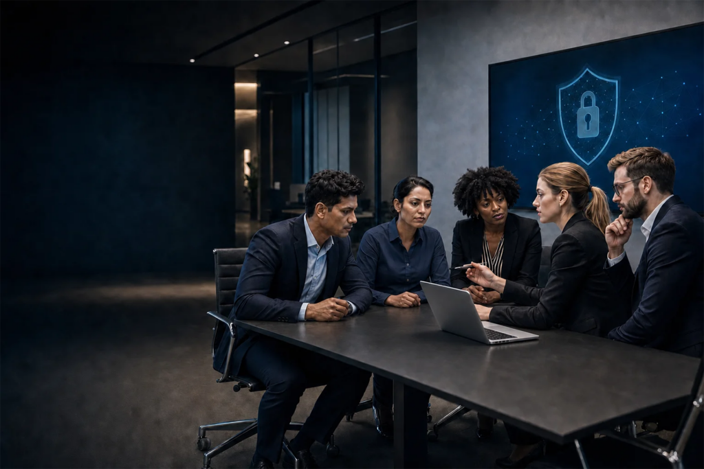 Cybersecurity team meeting